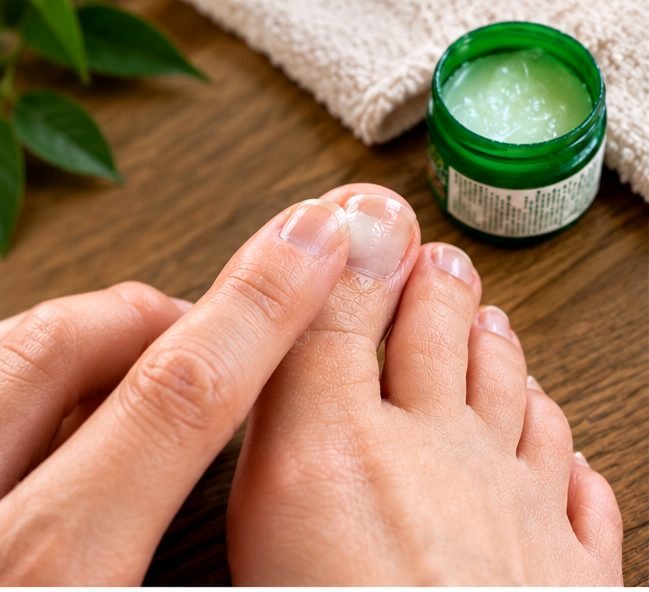 Illustration of cosmetic nail care